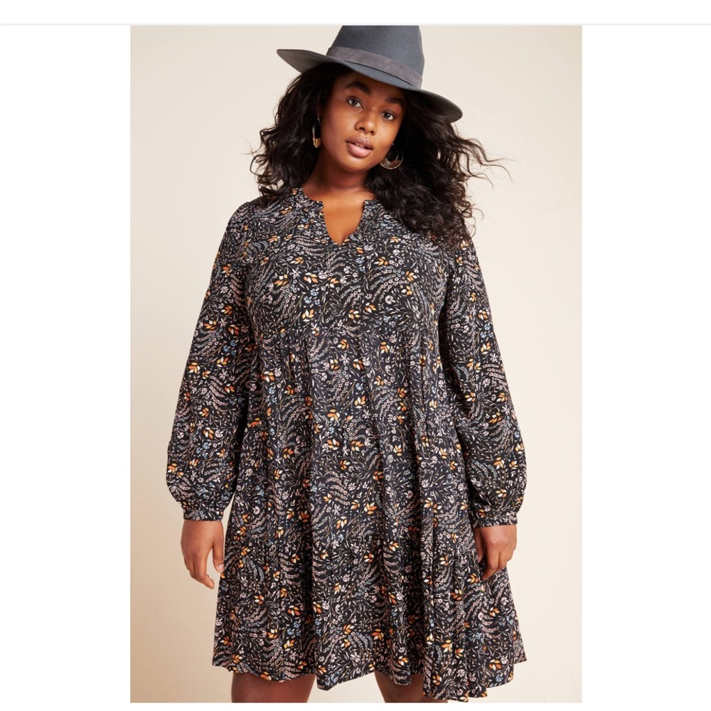 Anthropologie Maeve amber tired dress